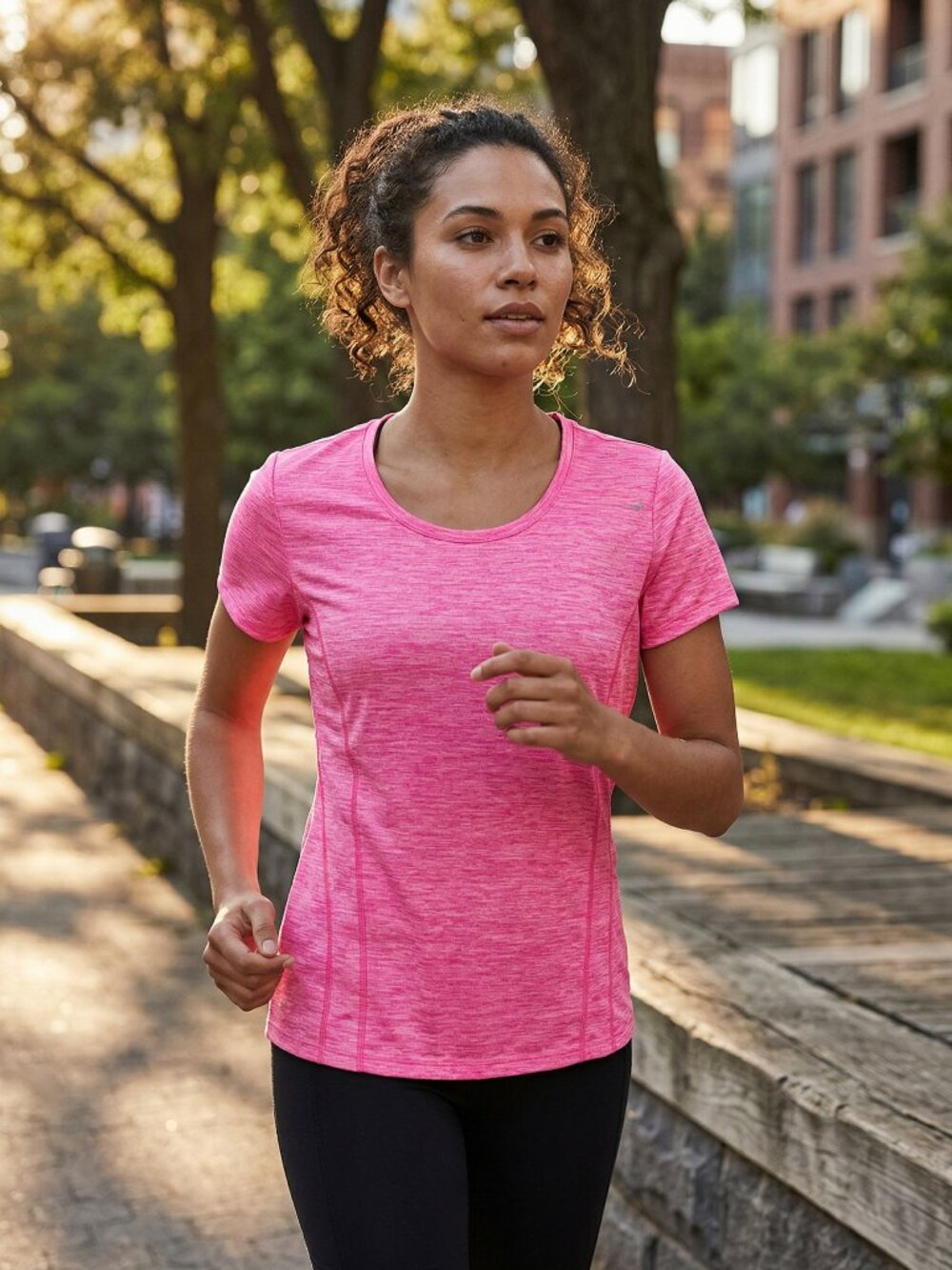 *Reebok pink‎ Heathered activewear top Women's Large